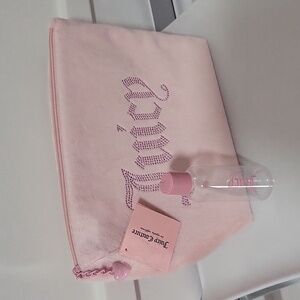 Juicy Couture Pink Rhinestone Logo Cosmetic Bag